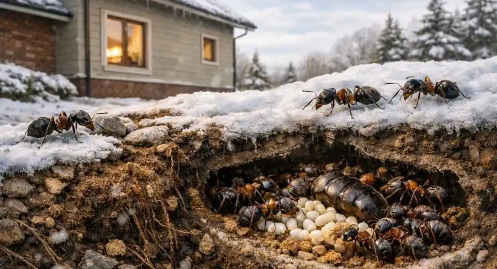 Read more about the article Mrówki zimą – czy naprawdę znikają i jak mogą przeżyć mróz?