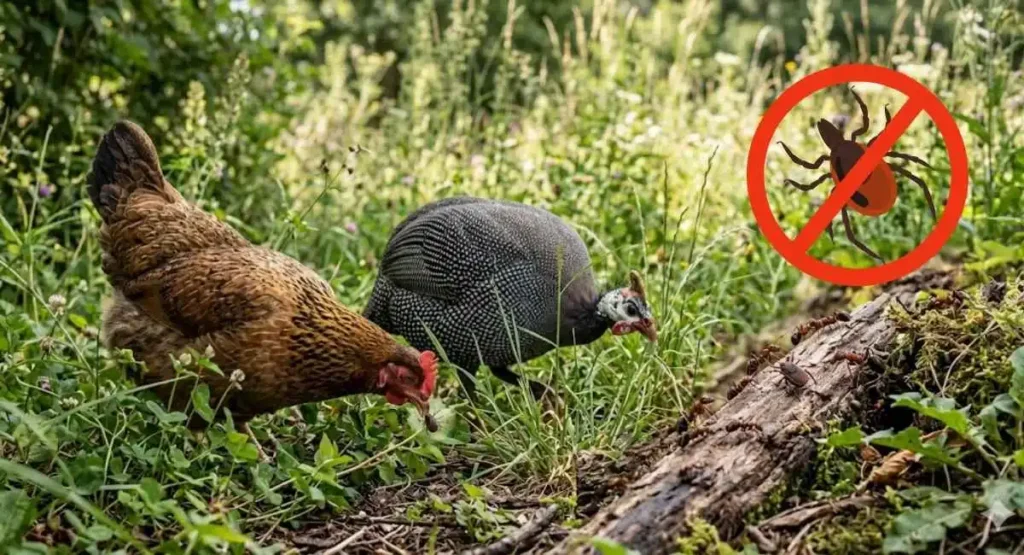 Read more about the article Naturalni wrogowie kleszczy – czy kury, perliczki i mrówki pomogą oczyścić ogród?